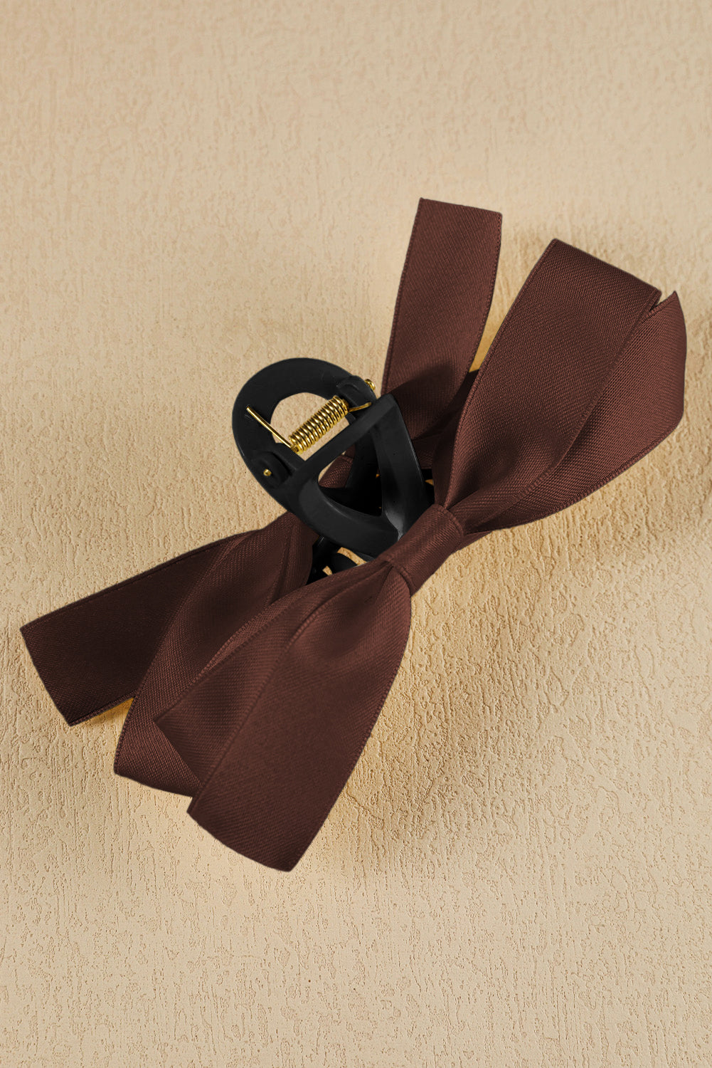 Light French Beige Bow Decor Large Hair Claw Clip