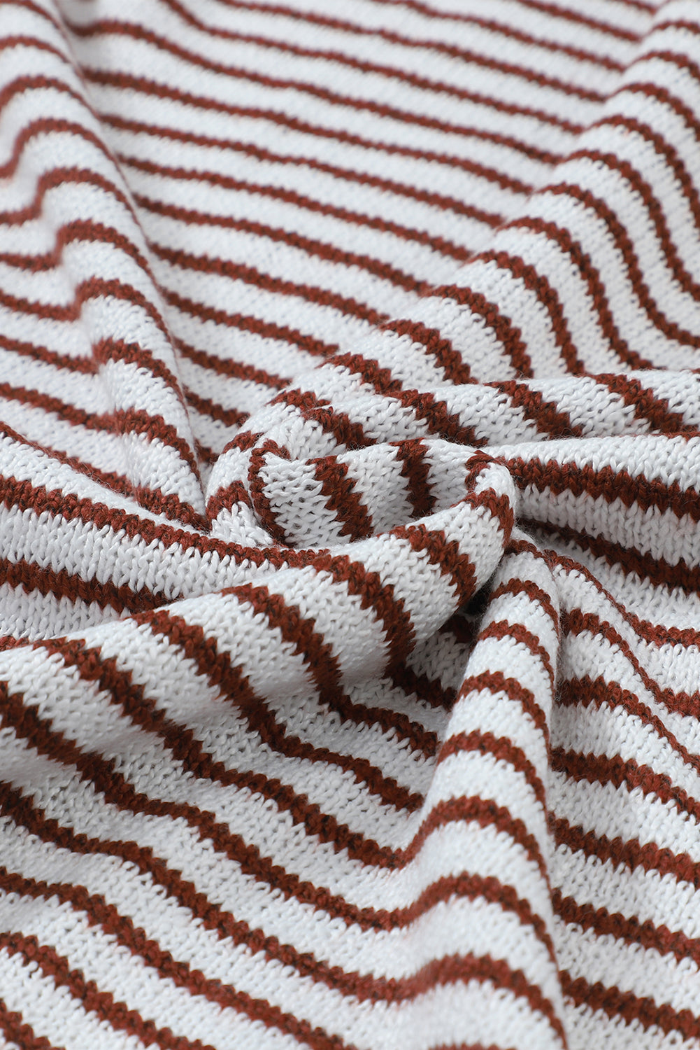 Gray Striped Turtleneck Loose Sweater