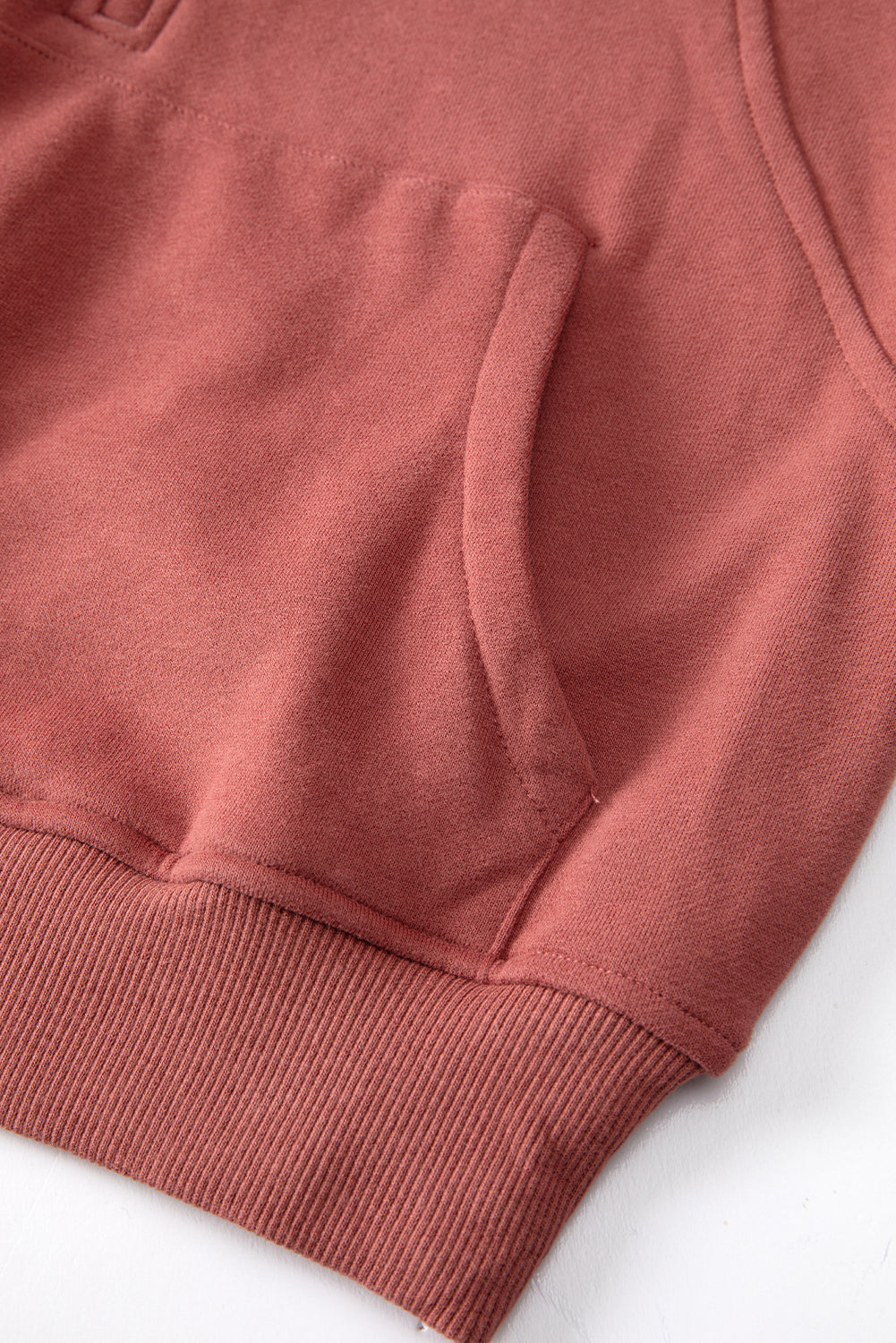 Bonbon Fleece Lined Zip Up Stand Collar Thumbhole Sleeve Sweatshirt