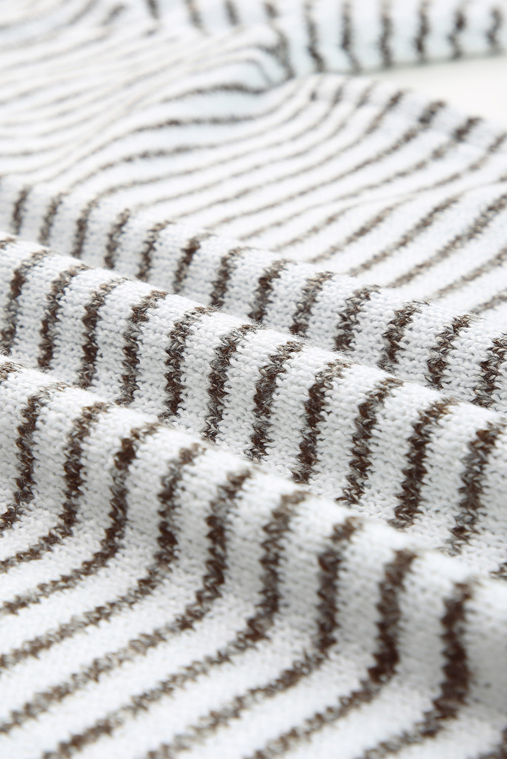 Gray Striped Turtleneck Loose Sweater