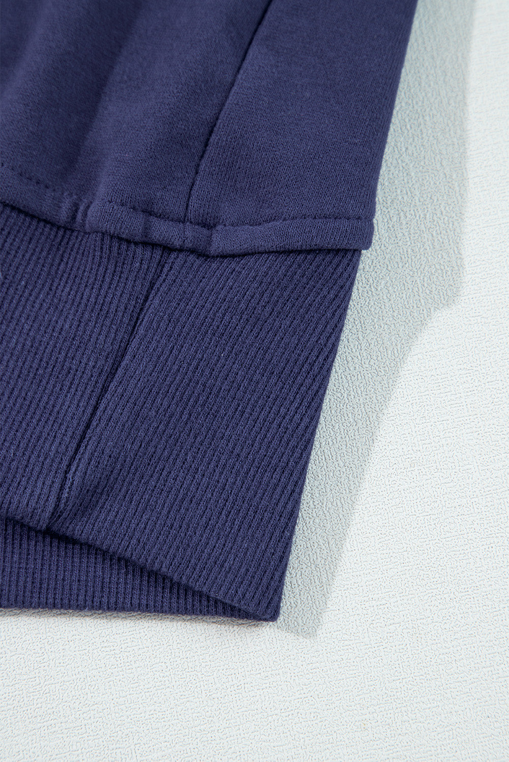 Bonbon Fleece Lined Zip Up Stand Collar Thumbhole Sleeve Sweatshirt