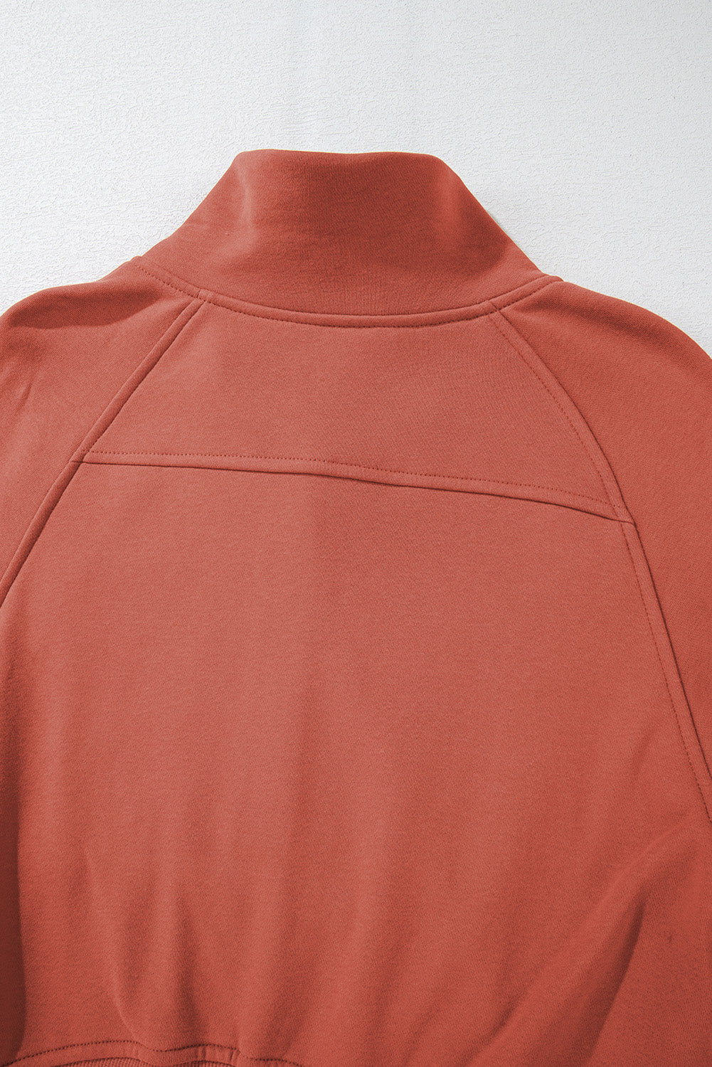 Bonbon Fleece Lined Zip Up Stand Collar Thumbhole Sleeve Sweatshirt