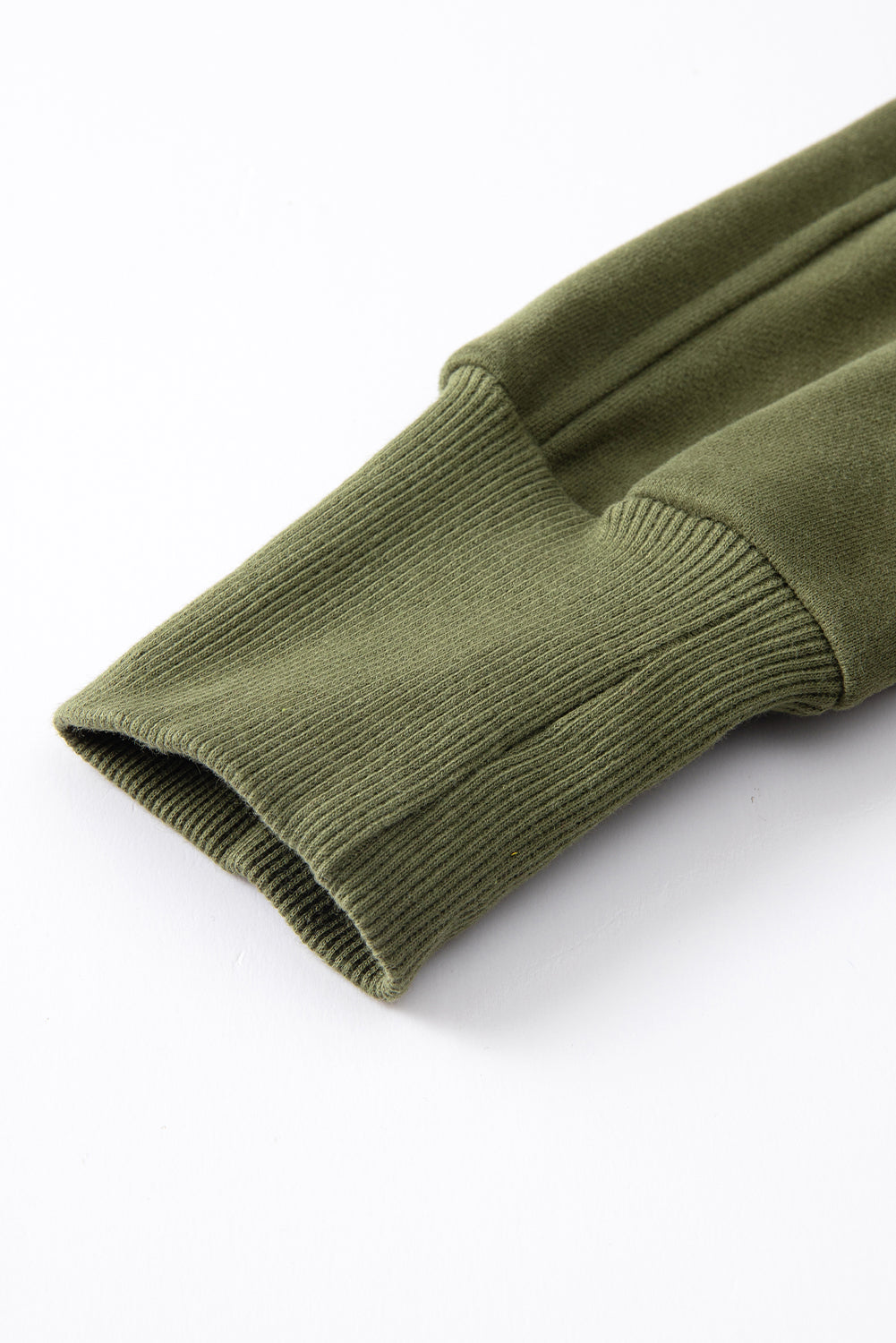 Bonbon Fleece Lined Zip Up Stand Collar Thumbhole Sleeve Sweatshirt