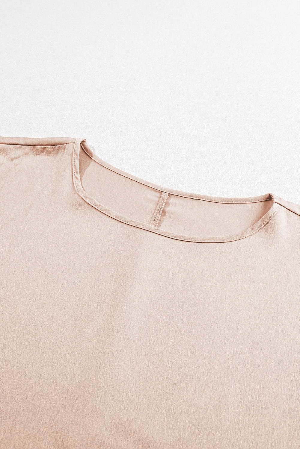 Black Shirred Dolman Sleeve Satin Blouse