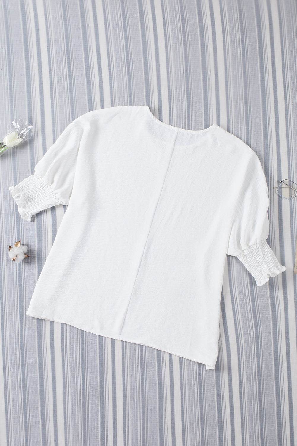 Apricot Smocked Wrist Shift Top