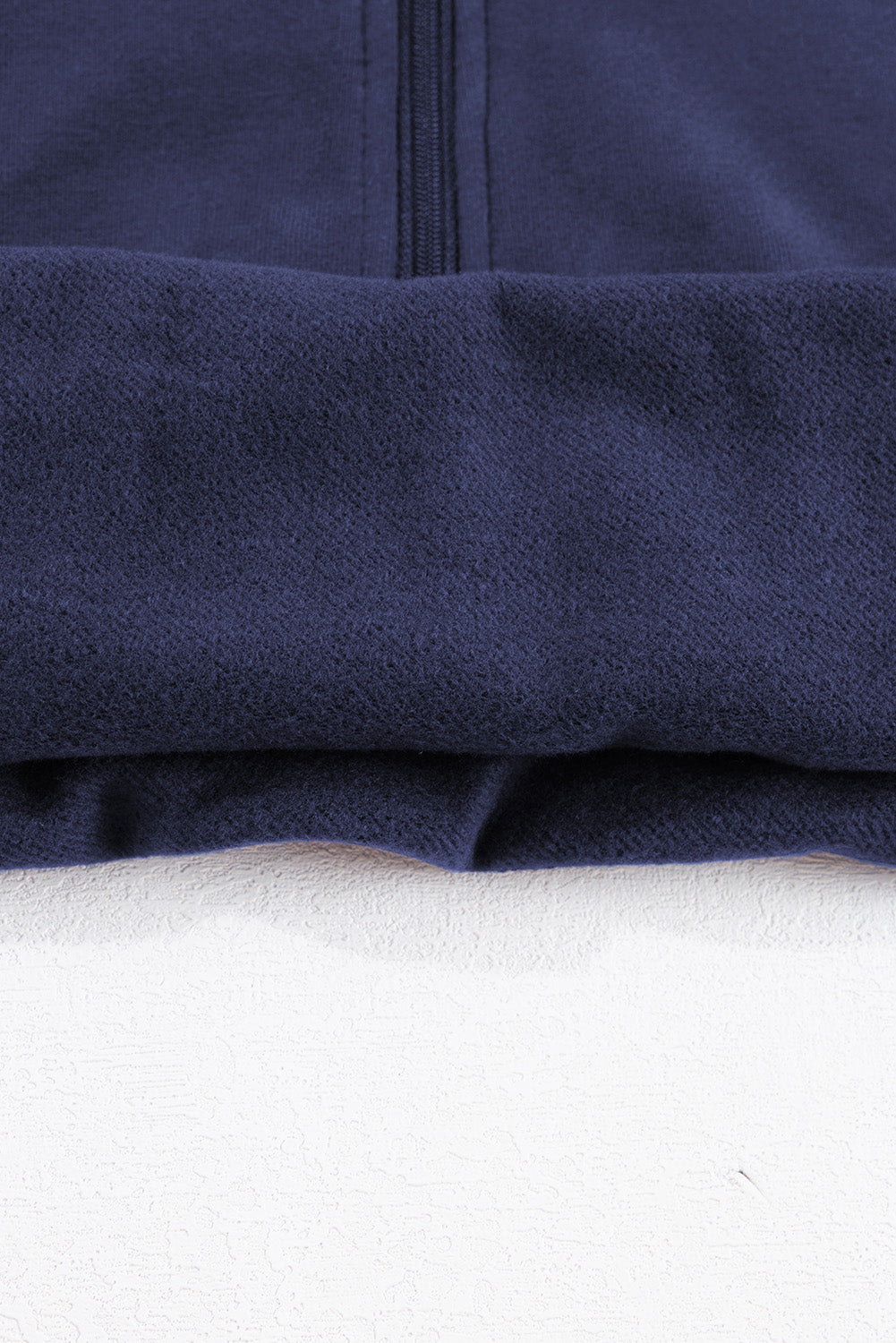 Bonbon Fleece Lined Zip Up Stand Collar Thumbhole Sleeve Sweatshirt