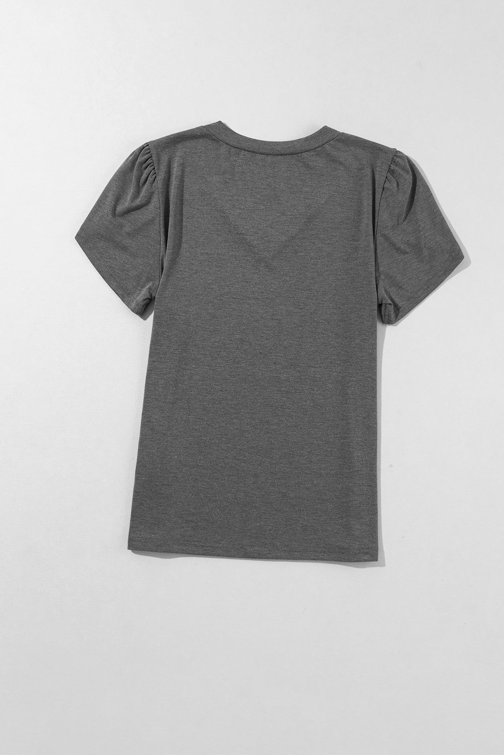 Mist Green Fashion Petal Sleeve V Neck T Shirt