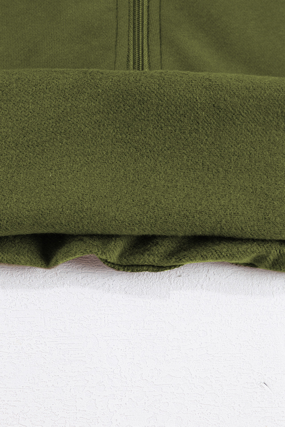 Bonbon Fleece Lined Zip Up Stand Collar Thumbhole Sleeve Sweatshirt