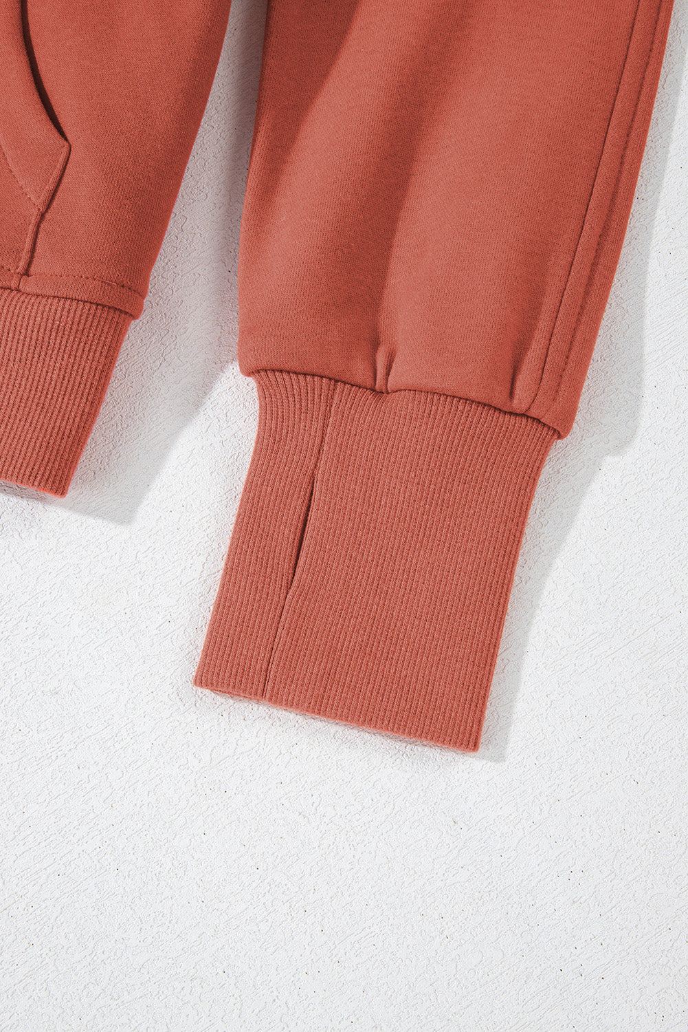 Bonbon Fleece Lined Zip Up Stand Collar Thumbhole Sleeve Sweatshirt