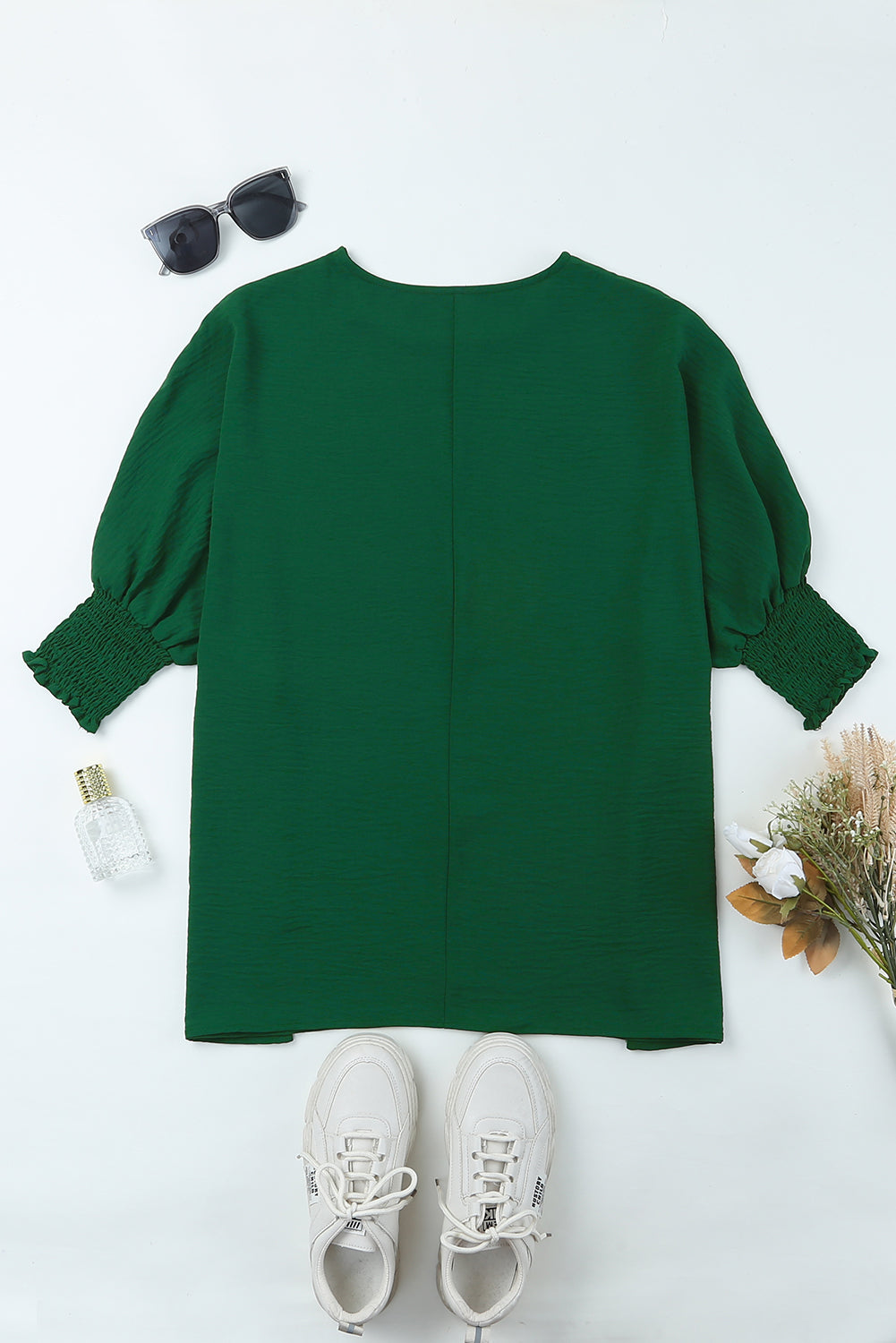 Apricot Smocked Wrist Shift Top