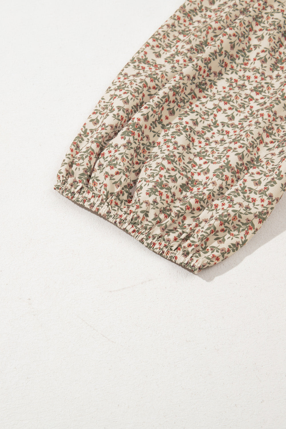 Green Puff Sleeve Smocked Top