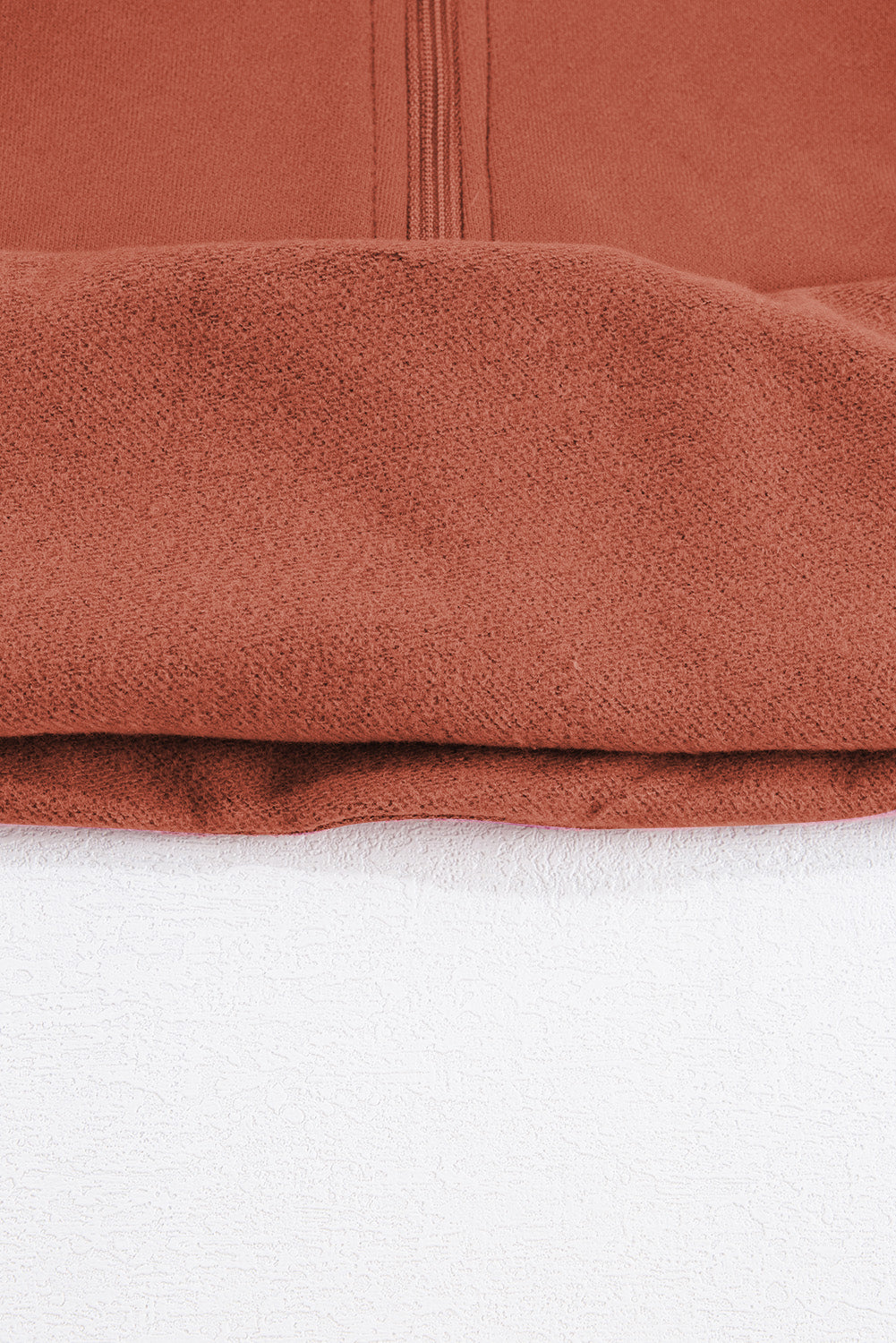 Bonbon Fleece Lined Zip Up Stand Collar Thumbhole Sleeve Sweatshirt