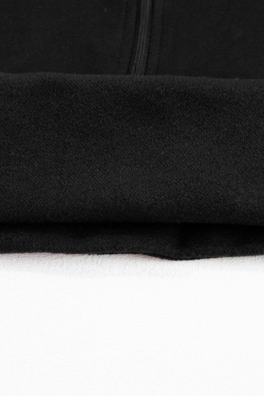 Bonbon Fleece Lined Zip Up Stand Collar Thumbhole Sleeve Sweatshirt