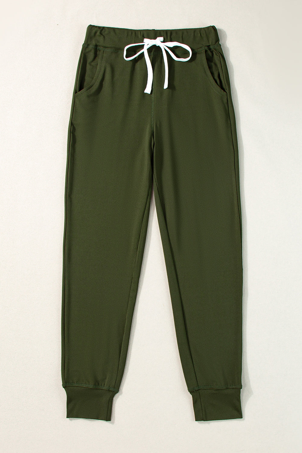 Gray Drawstring Waist Pocketed Joggers