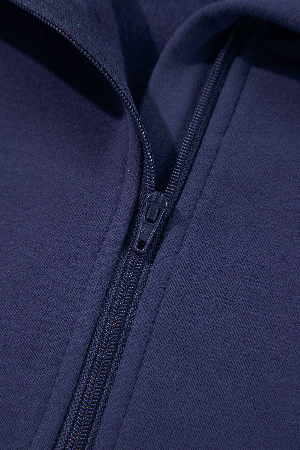 Bonbon Fleece Lined Zip Up Stand Collar Thumbhole Sleeve Sweatshirt