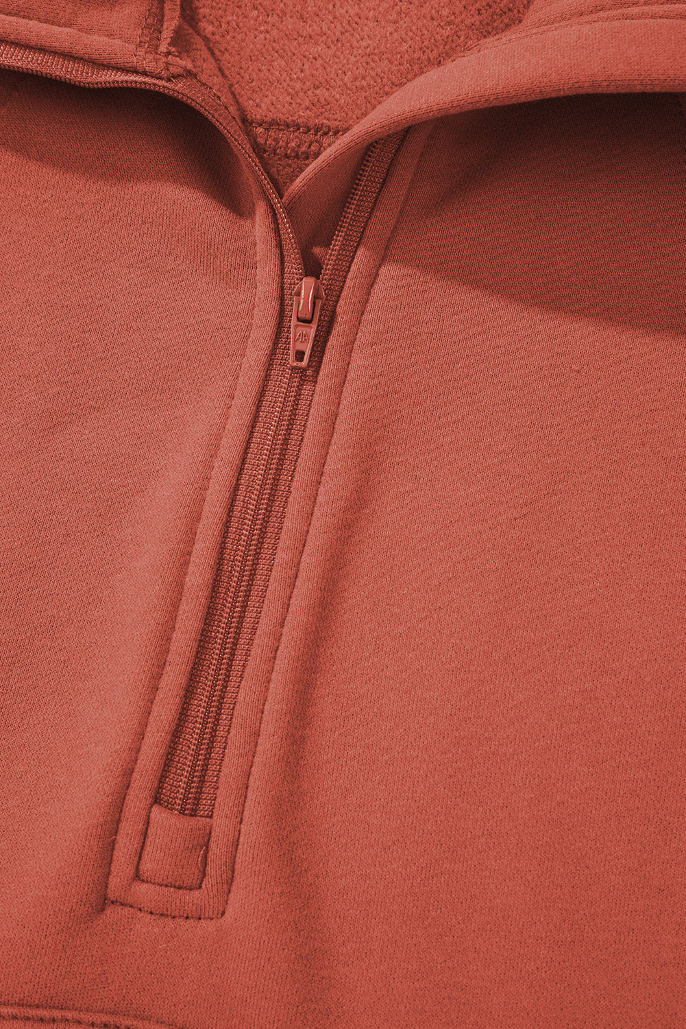 Bonbon Fleece Lined Zip Up Stand Collar Thumbhole Sleeve Sweatshirt