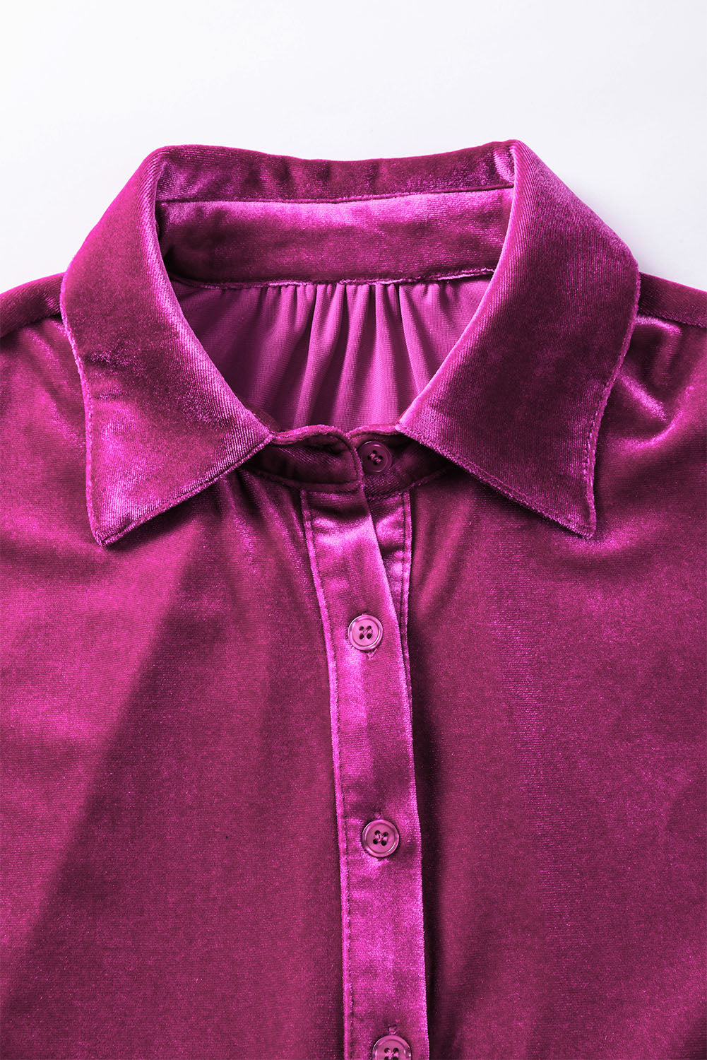 Dark Grey 3/4 Sleeve Tunic Babydoll Velvet Shirt