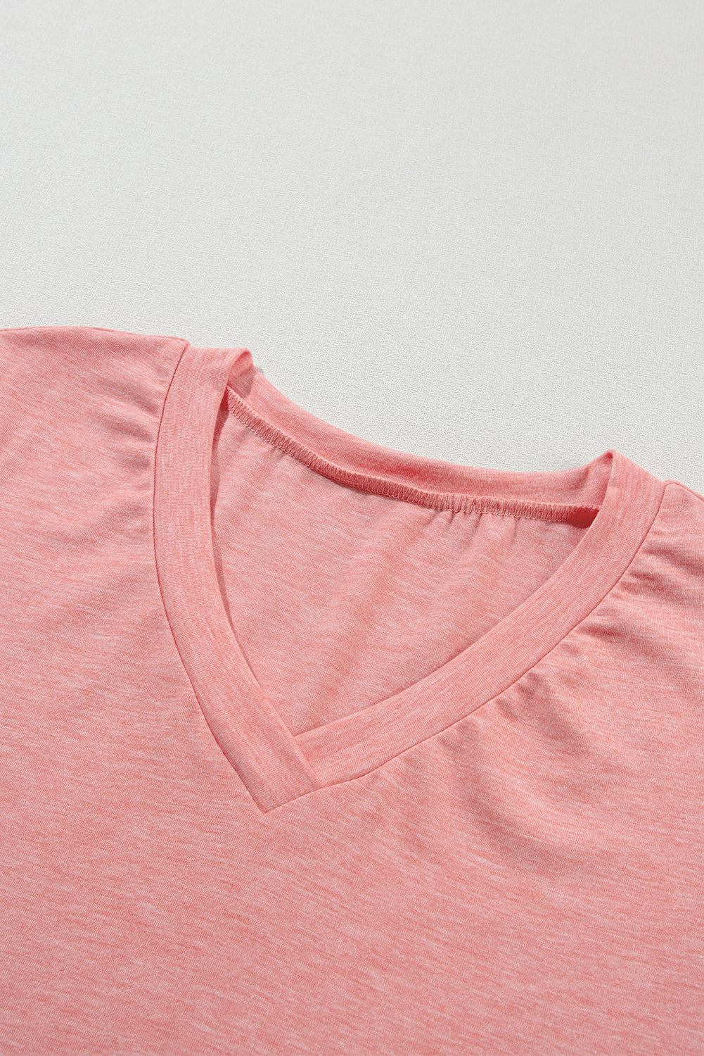 Mist Green Fashion Petal Sleeve V Neck T Shirt