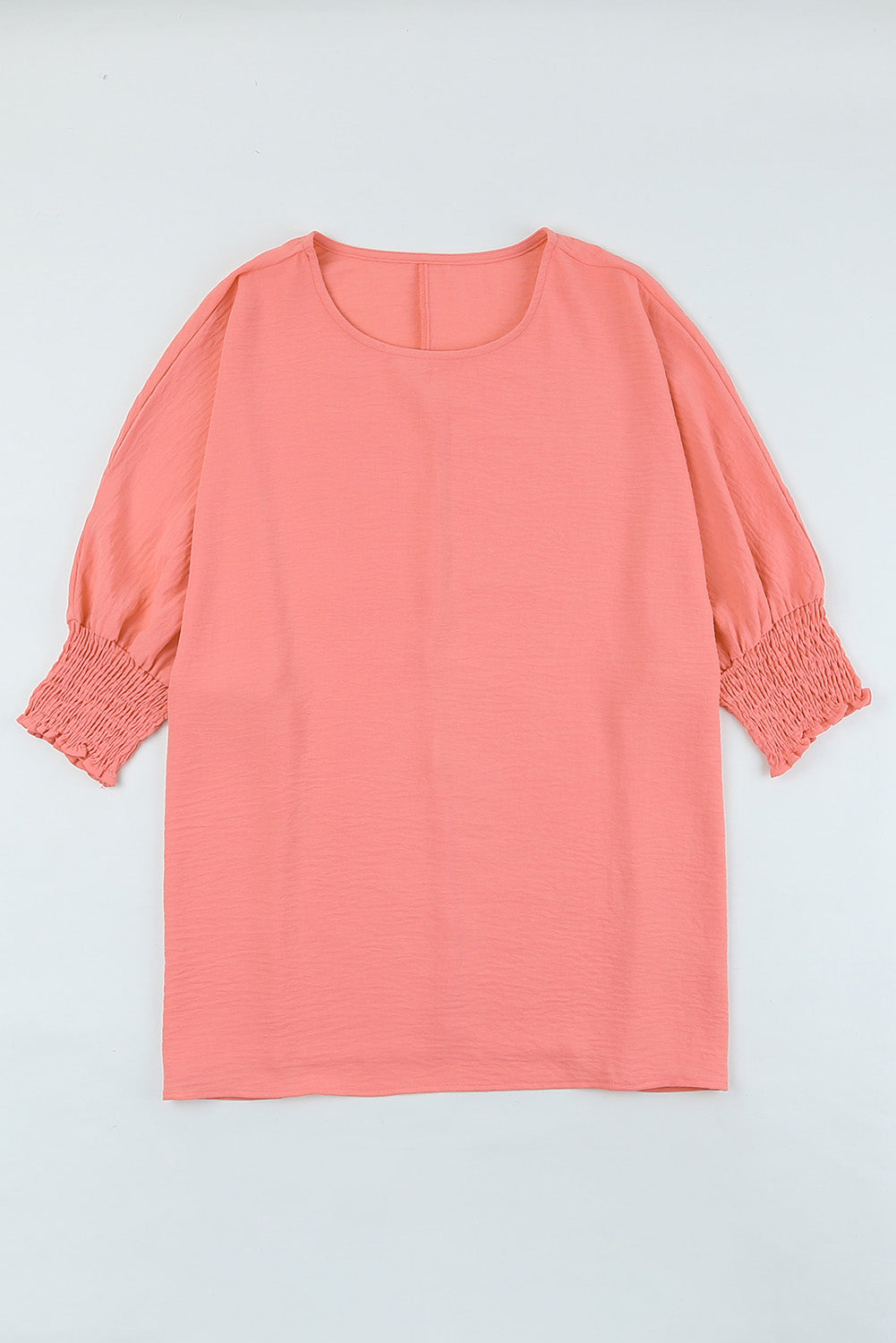 Apricot Smocked Wrist Shift Top