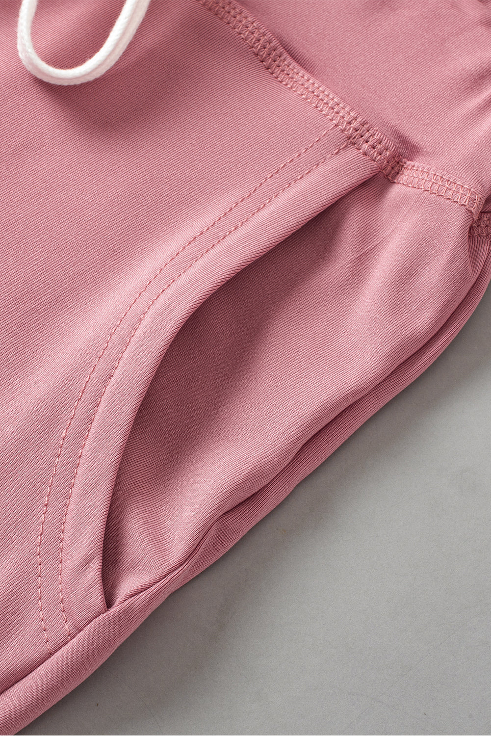 Gray Drawstring Waist Pocketed Joggers