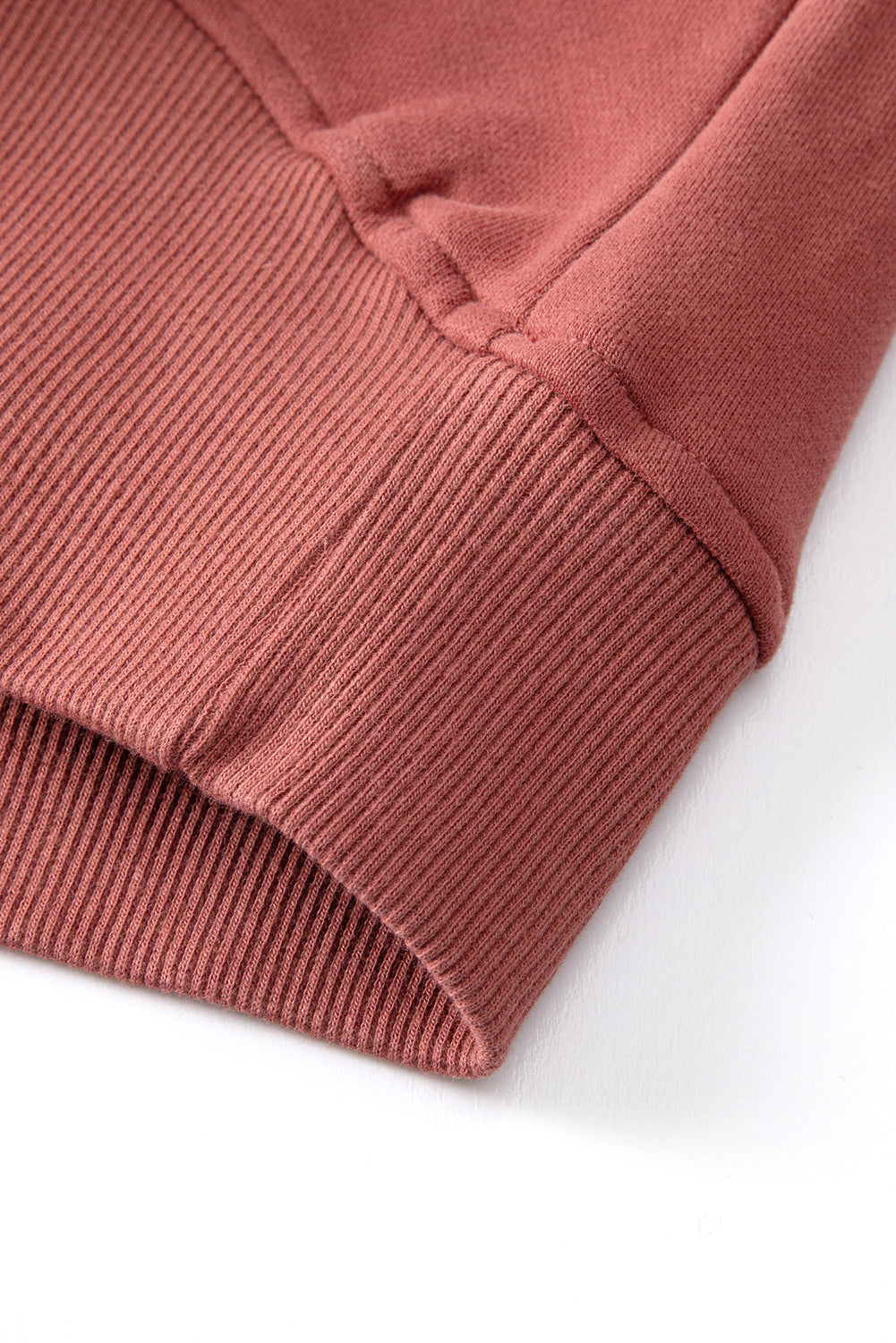 Bonbon Fleece Lined Zip Up Stand Collar Thumbhole Sleeve Sweatshirt