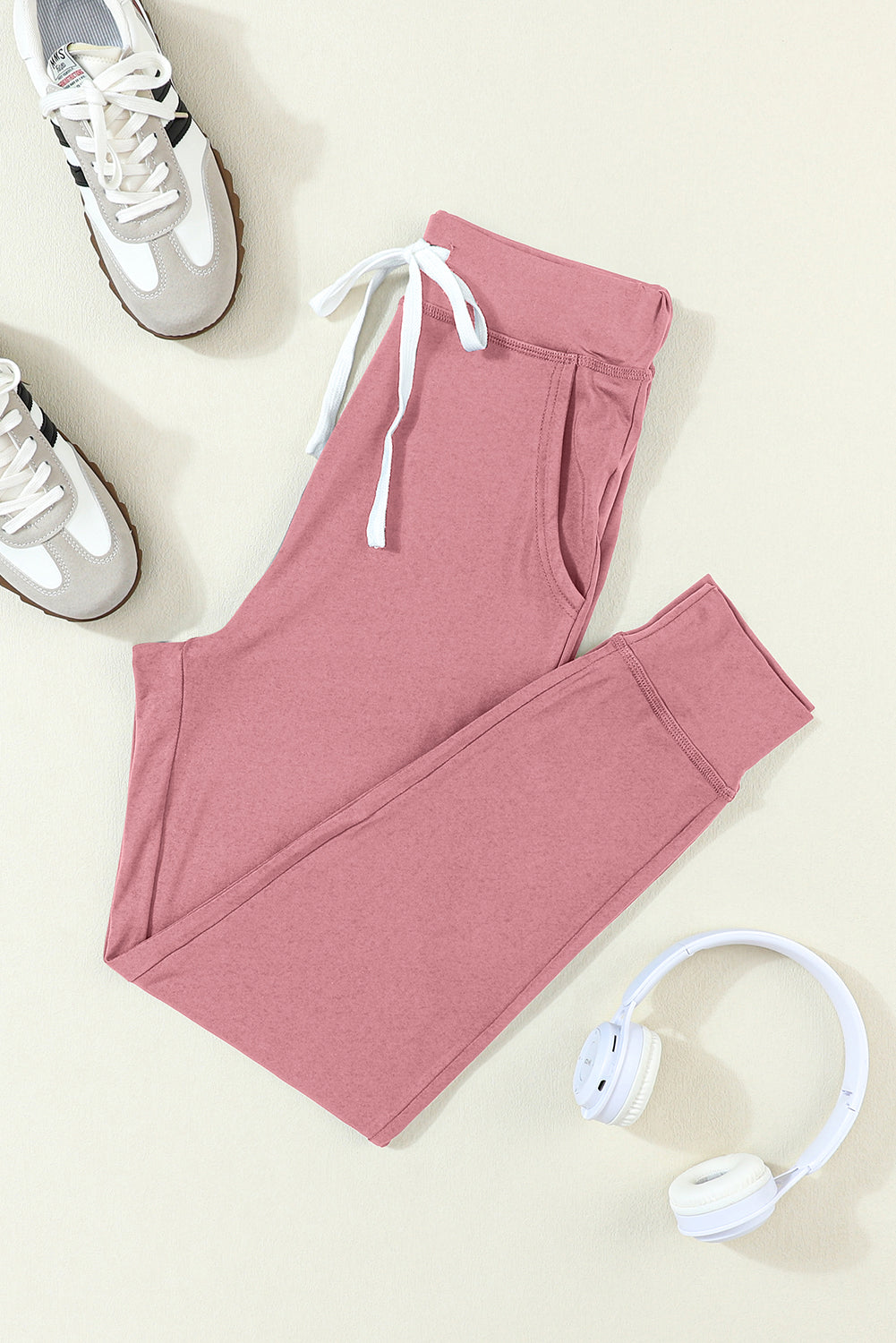 Gray Drawstring Waist Pocketed Joggers