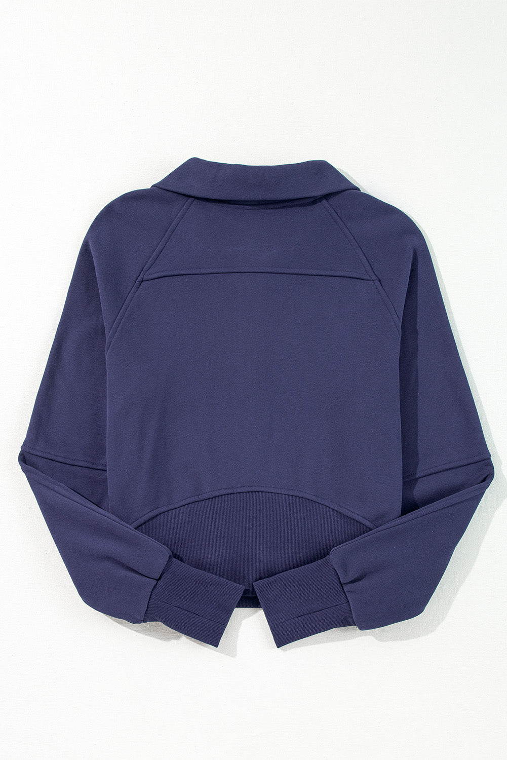 Bonbon Fleece Lined Zip Up Stand Collar Thumbhole Sleeve Sweatshirt